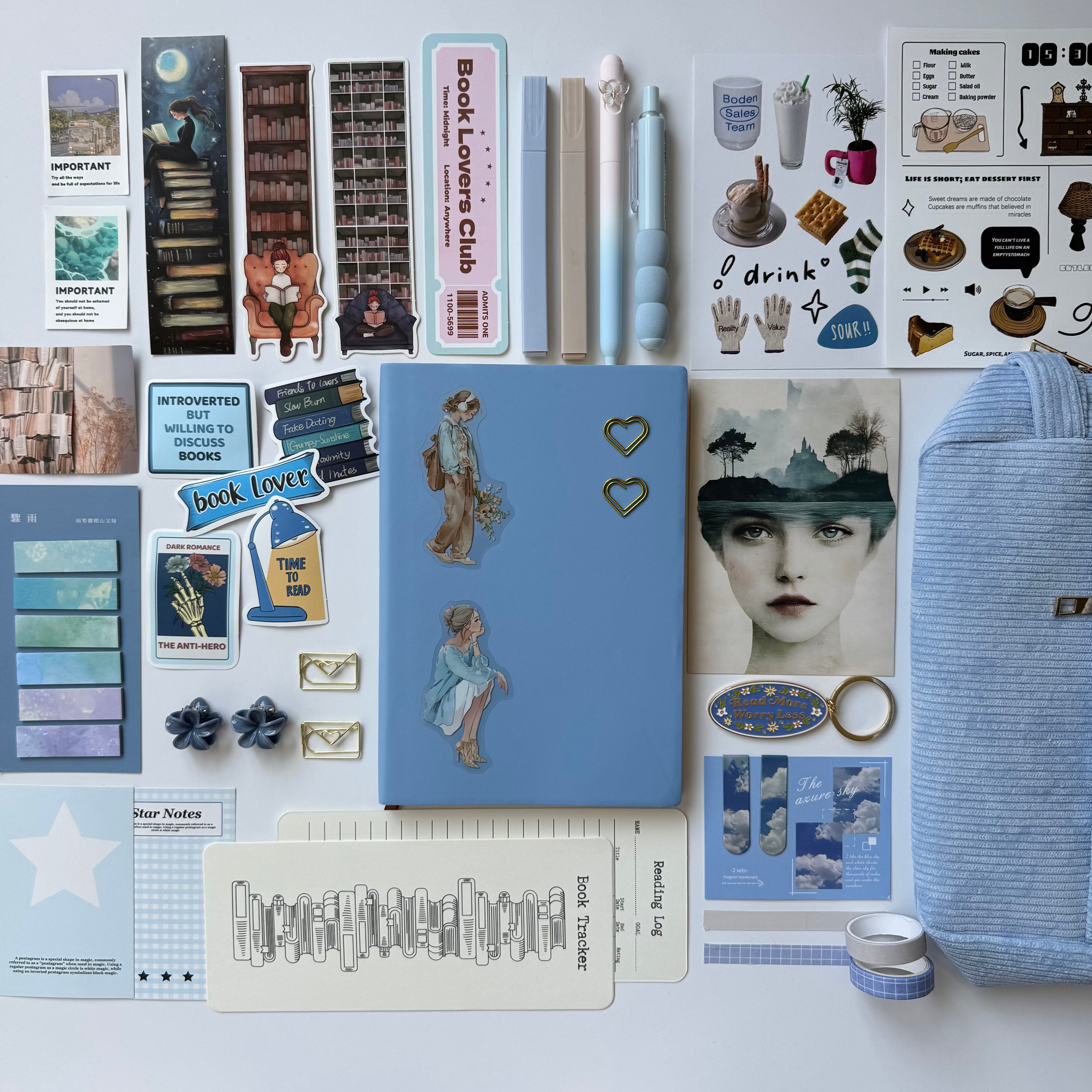 🩵 Blue Bookish Bundle — Delicate • Twilight • Cozy